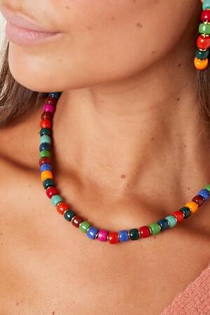 Necklace colorful with golden details Multi Stainless Steel h5 Picture4
